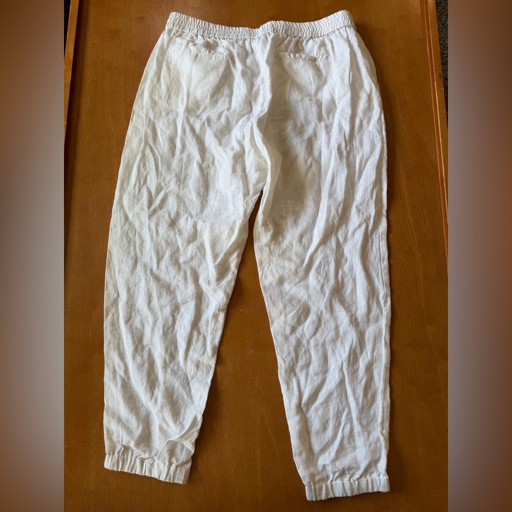 Michael Kors White Casual Elastic-Waist Pants - Picture 2 of 6